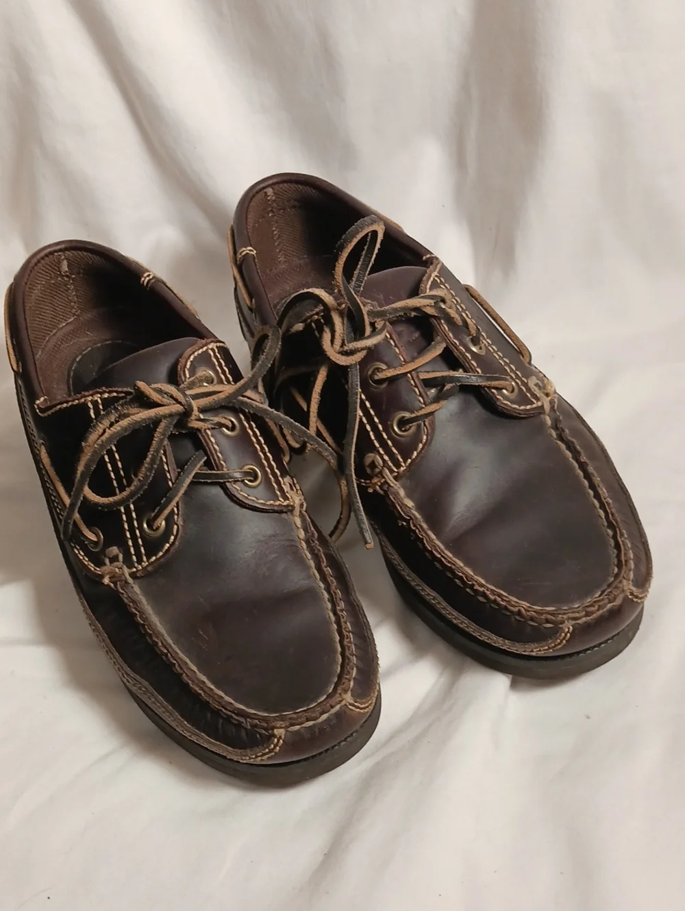 Cabela's Dark Brown Hand-sewn Leather Boat Shoes